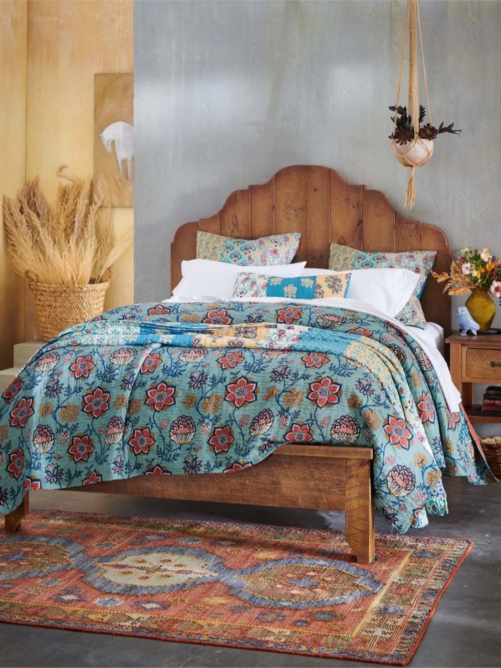 Sundance Catalog Elberta Lightweight Quilt Kantha Hand Stitched